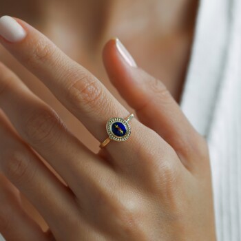 Lacivert Payon Yüzük - Uzun Hüseyin