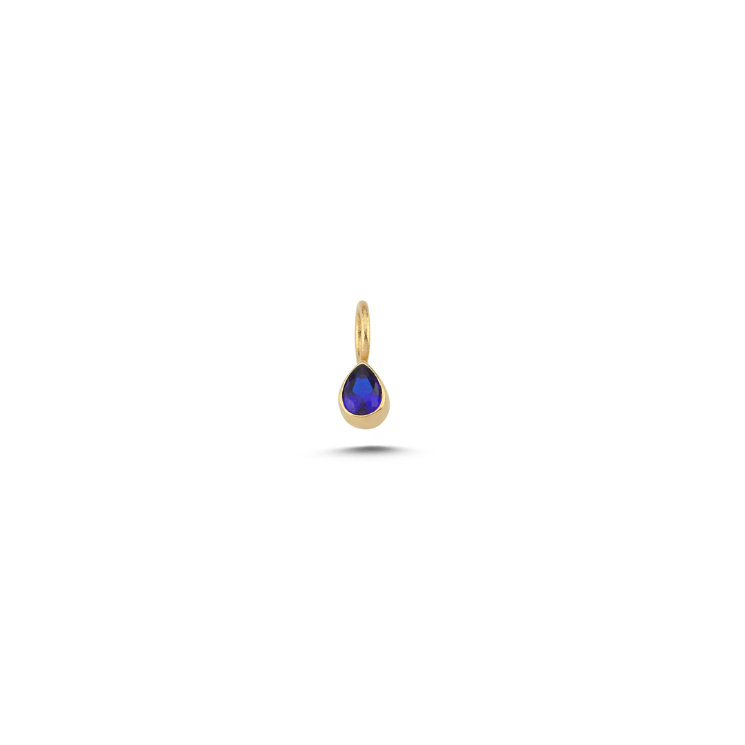 Lacivert Taşlı Damla Charm - 1