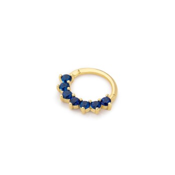 Lacivert Yedi Taşlı Helix Piercing - Alen