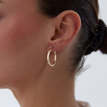 Large 2mm Kenarlı Boru Halka Küpe - Tuana (1)