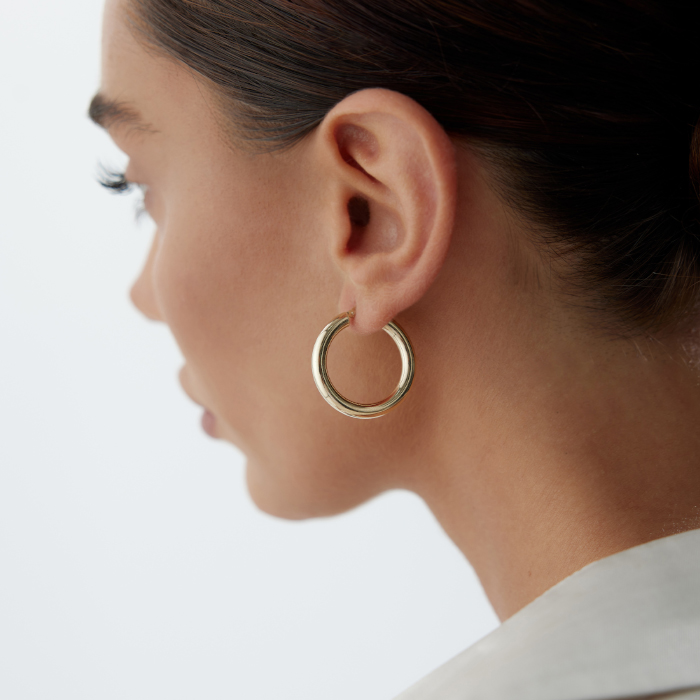 Large 4mm Bombe Halka Küpe - Tuana