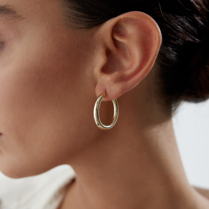 Large 4mm Bombe Halka Küpe - Tuana (1)