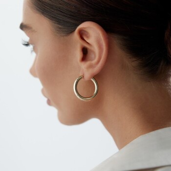 Large 4mm Bombe Halka Küpe - Tuana