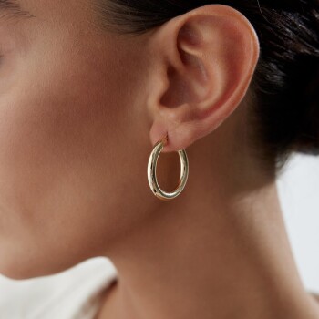 Large 4mm Bombe Halka Küpe - Tuana (1)