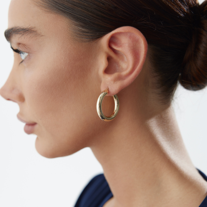 Large 5mm Bombe Halka Küpe - Tuana