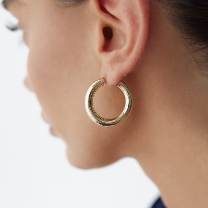 Large 5mm Bombe Halka Küpe - Tuana (1)