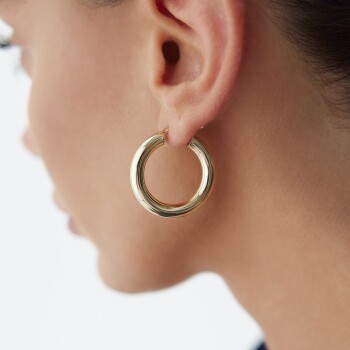 Large 5mm Bombe Halka Küpe - Tuana