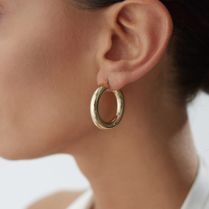 Large 6mm Bombe Halka Küpe - Tuana (1)