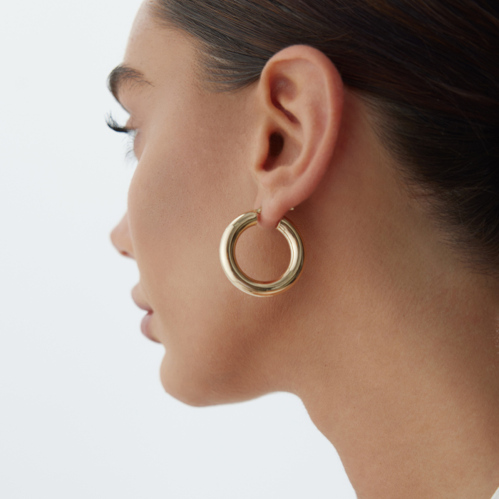 Large 6mm Bombe Halka Küpe - Tuana