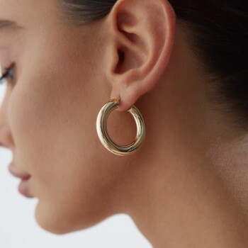 Large 6mm Bombe Halka Küpe - Tuana (1)