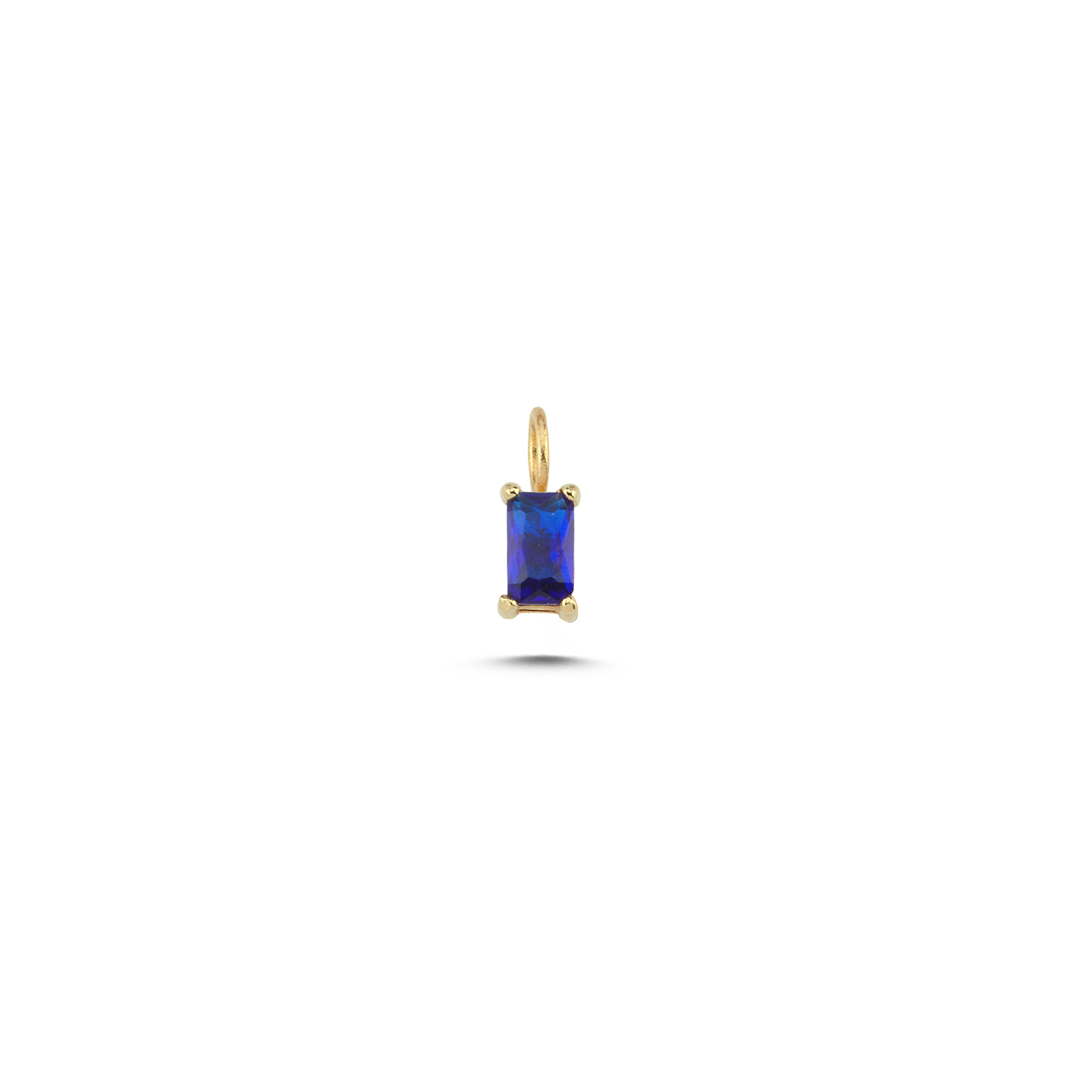 Large Dikdörtgen Lacivert Taşlı Charm - 1