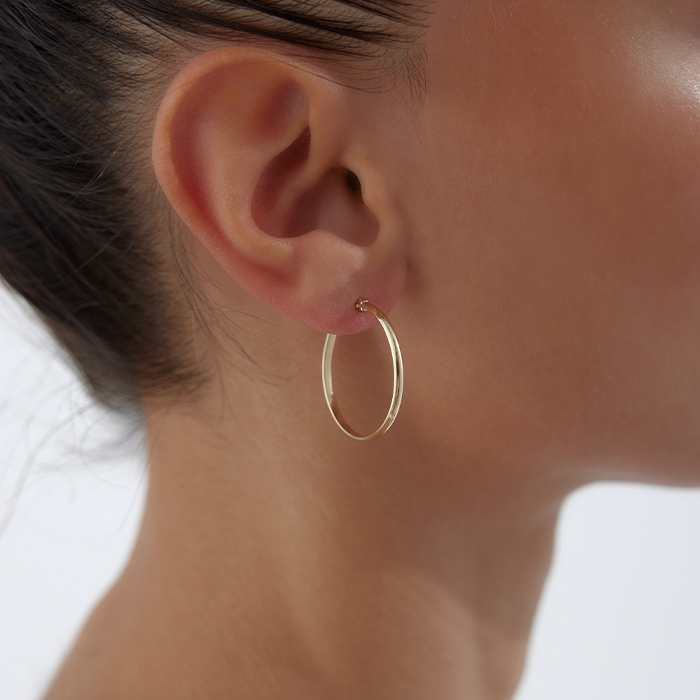 Large Oluklu Halka Küpe - Koçak