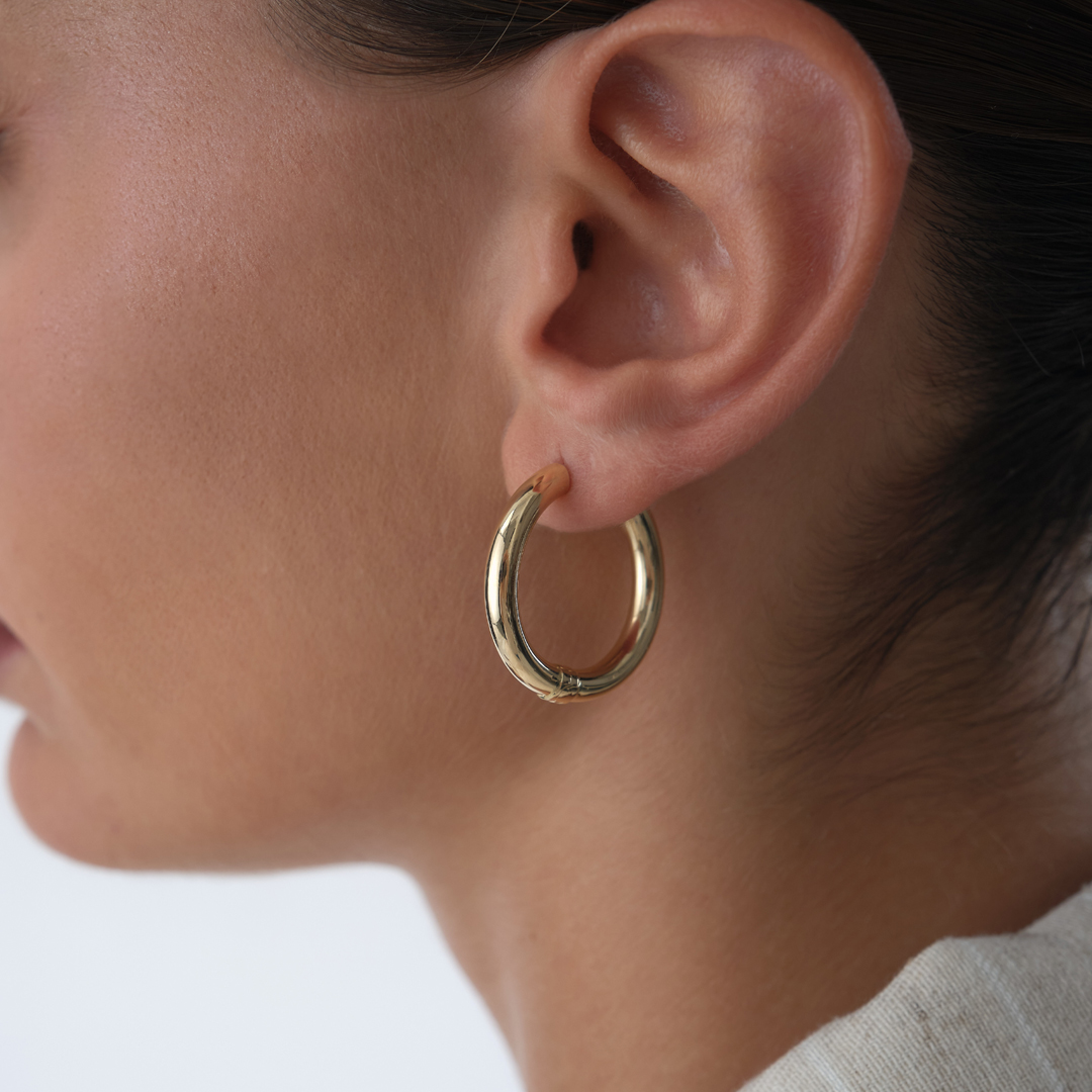 Large Pure Circle Küpe - 1