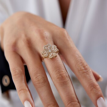 Large Yonca Çark Yüzük - 3