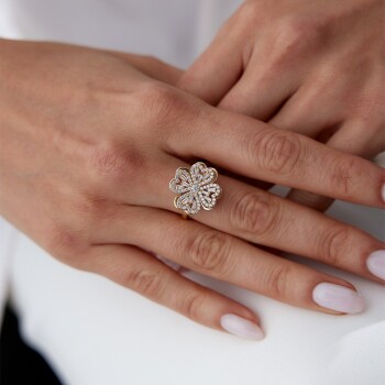 Large Yonca Çark Yüzük - 4