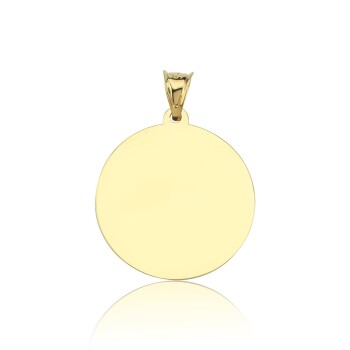 Large Yuvarlak Plaka Kolye Ucu - Özçelik