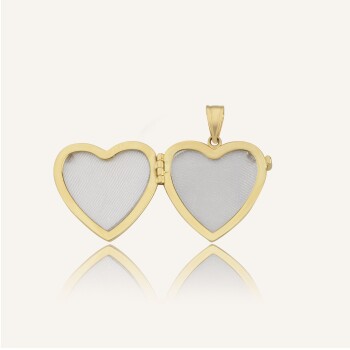 Light Kapaklı Kalp Kolye Ucu - 2