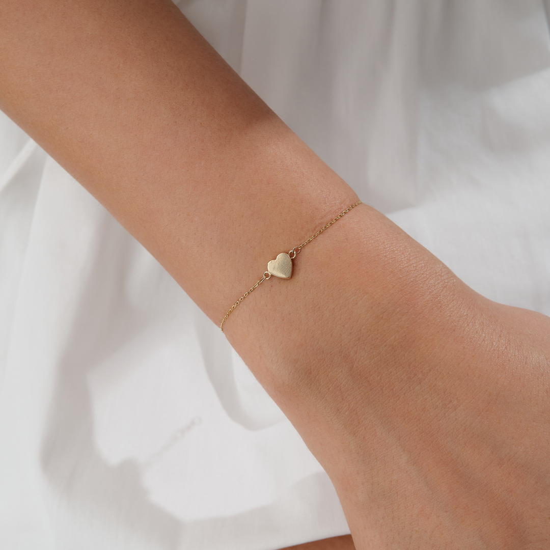 Line Heart Altın Bileklik - 2