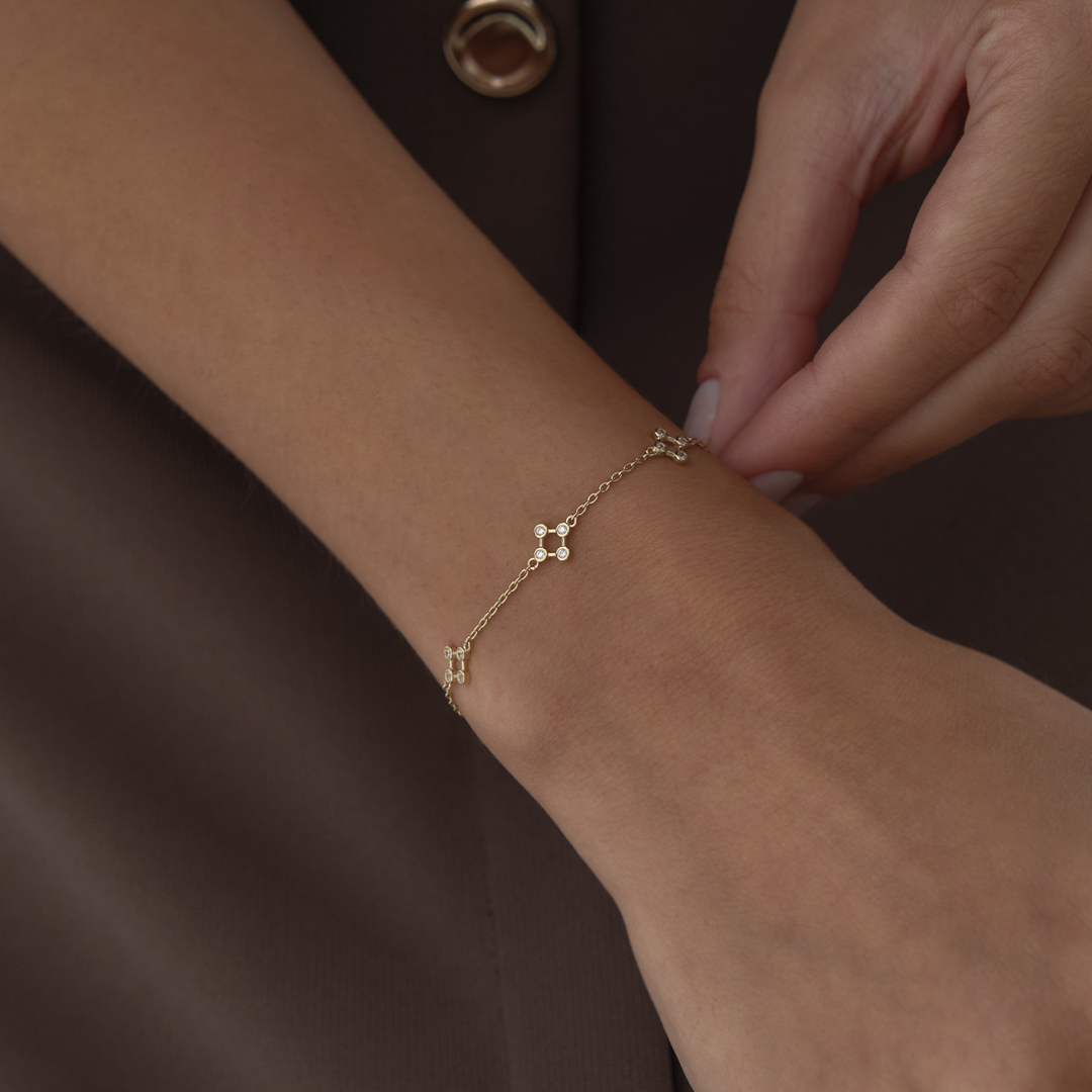 Line Taşlı Kare Bileklik - 1