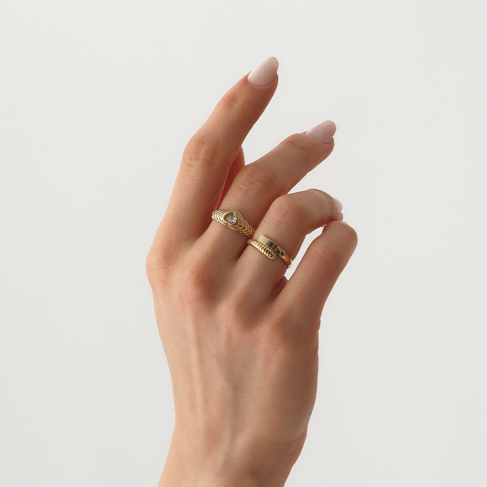 Linea Sarmal Altın Yüzük - Rayna