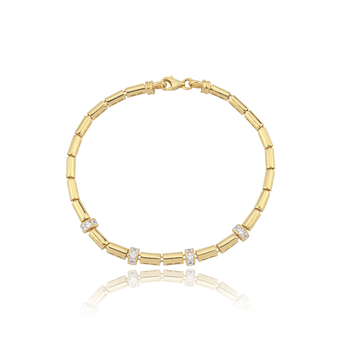 Lume Kare Taş Detaylı Altın Bileklik - Rayna