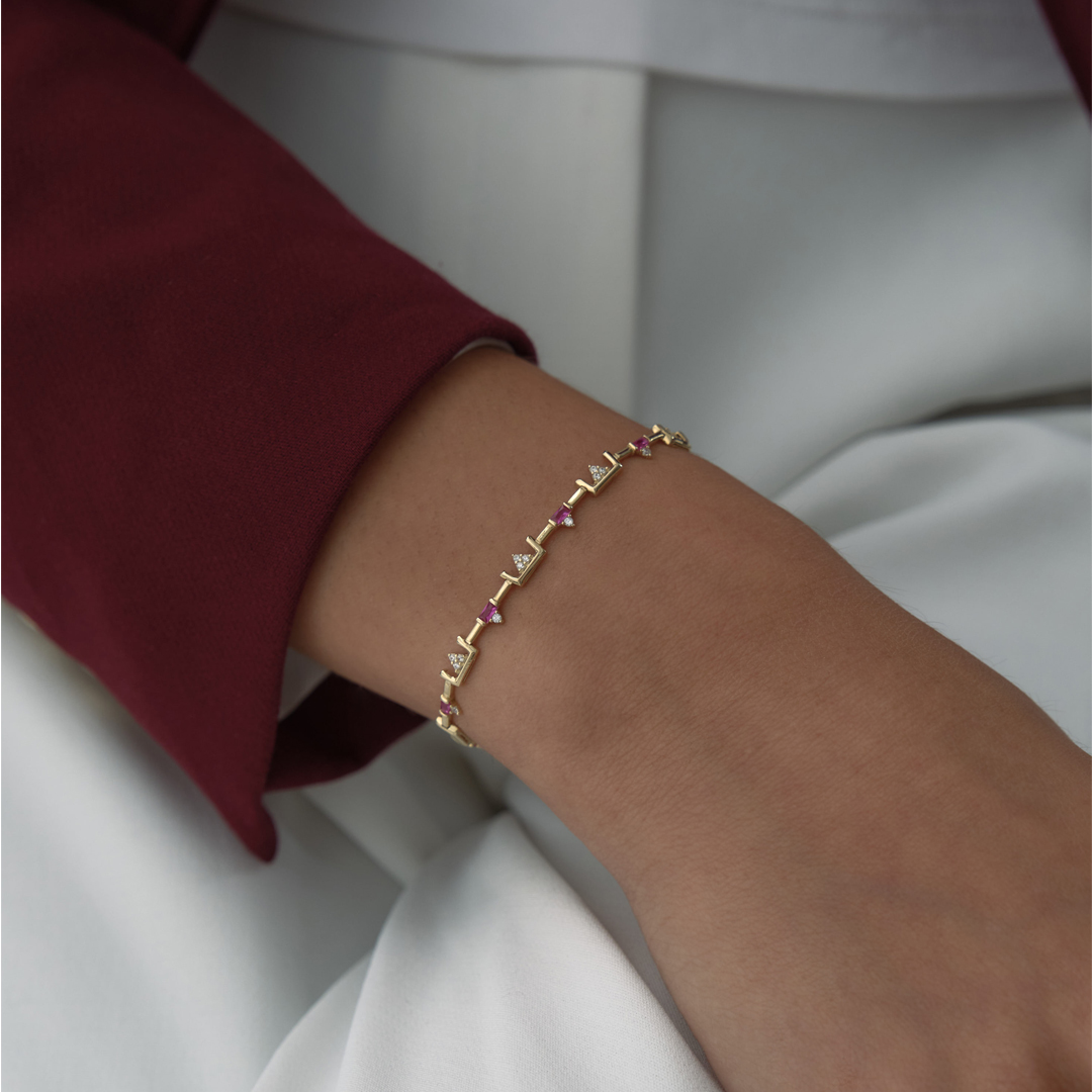 Luna Geometrik Taşlı Bileklik - 2