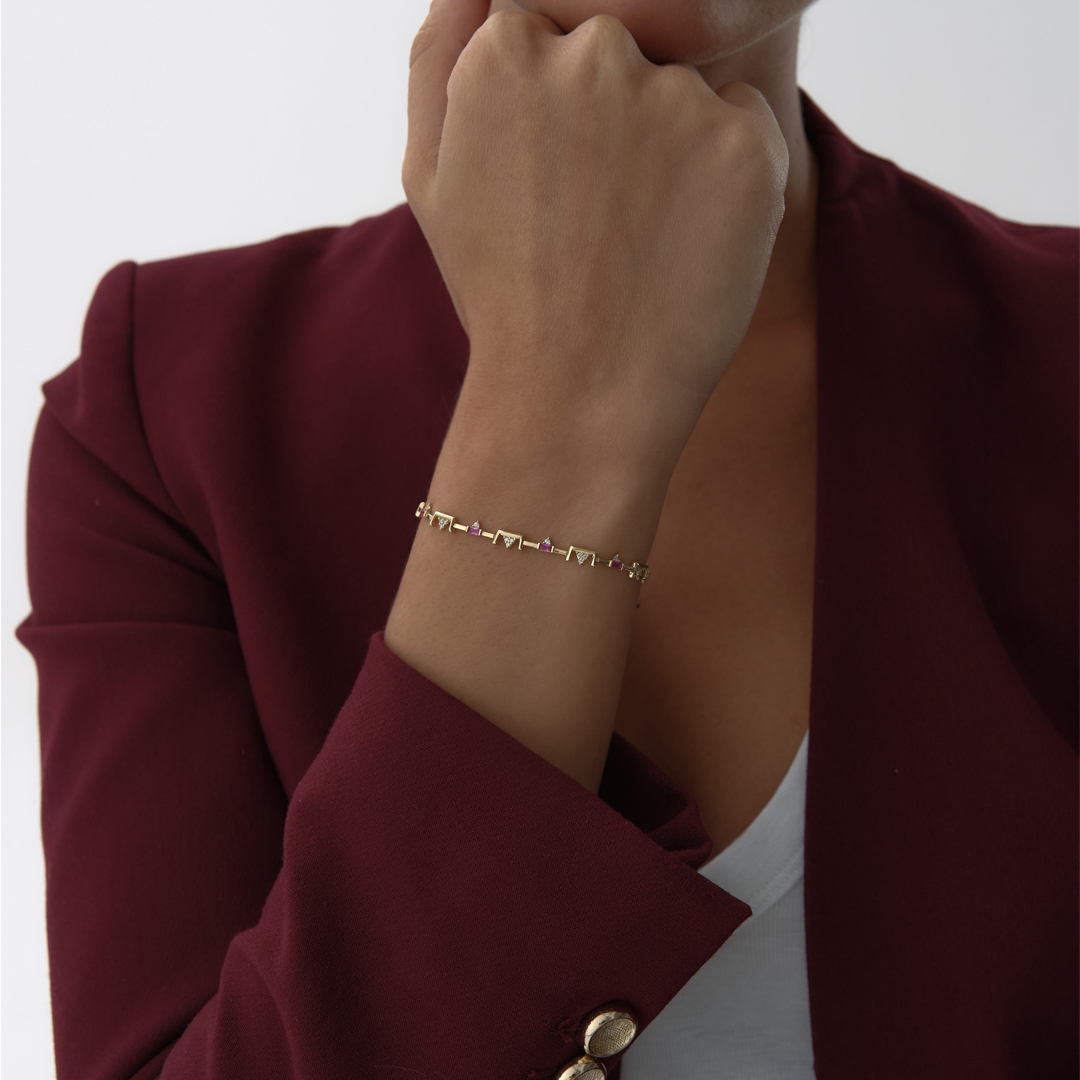 Luna Geometrik Taşlı Bileklik - 1
