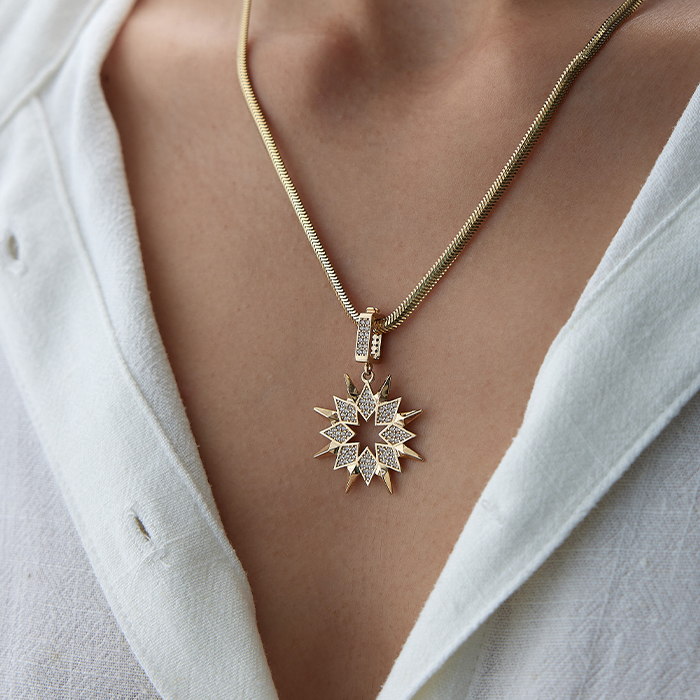 Madalyon Güneş Işını Kolye - Koçak