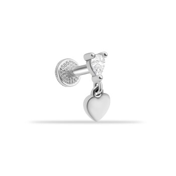Markis Taşlı Kalp Sallantılı Minimal Tragus Piercing - Dianora (1)