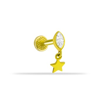 Markis Taşlı Yıldız Sallantılı Minimal Tragus Piercing - Dianora (1)