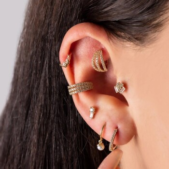Markiz Taşlı Kelebek Helix Piercing - 2