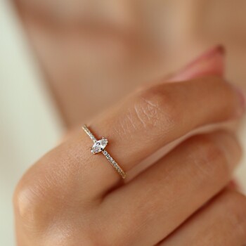 Markiz Taşlı Yarımtur Yüzük - Vedat (1)