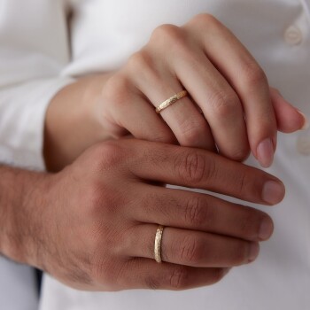 Mat Çekiç Çift Alyans - Tülay Alyans (1)