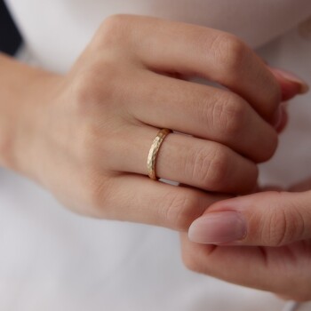 Mat Çekiç Kadın Alyans - Tülay Alyans