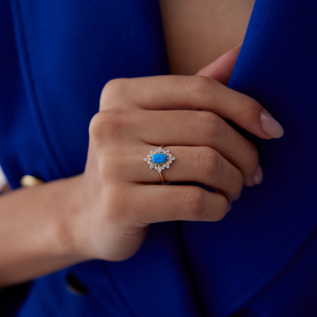 Mavi Ay Taşı Vintage Yüzük - 3