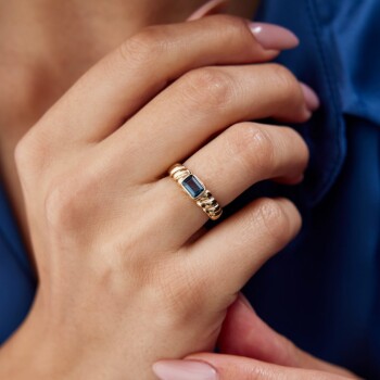 Mavi Baget Burgu Yüzük - Rayna