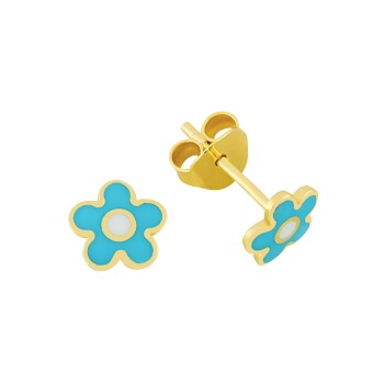 Mavi Çiçek Çocuk Küpesi - Melike