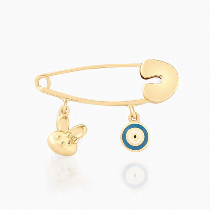 Mavi Göz Bunny Bebek İğnesi - Melike