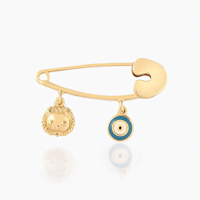 Mavi Göz Minik Aslan Bebek İğnesi - Melike