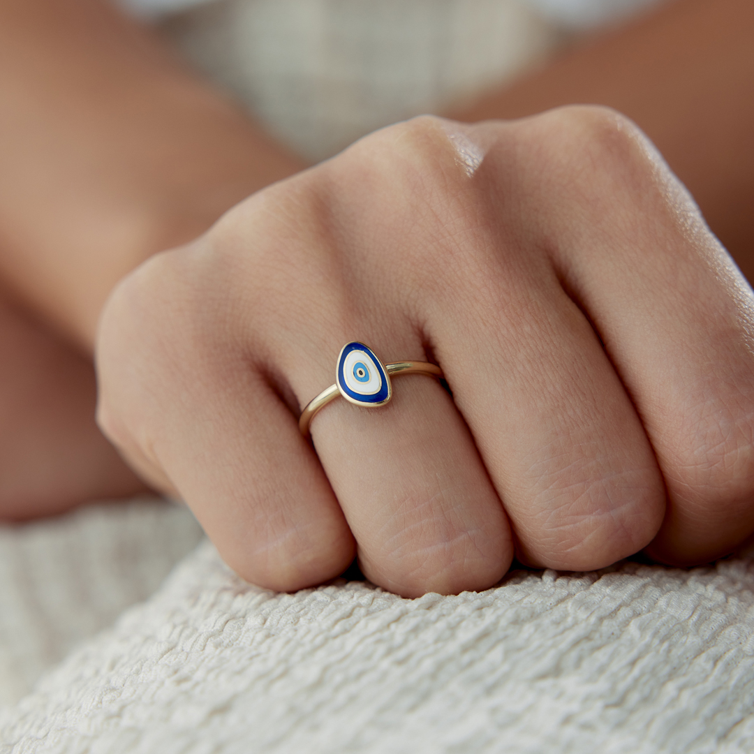 Mavi Mineli Eye Yüzük - 1