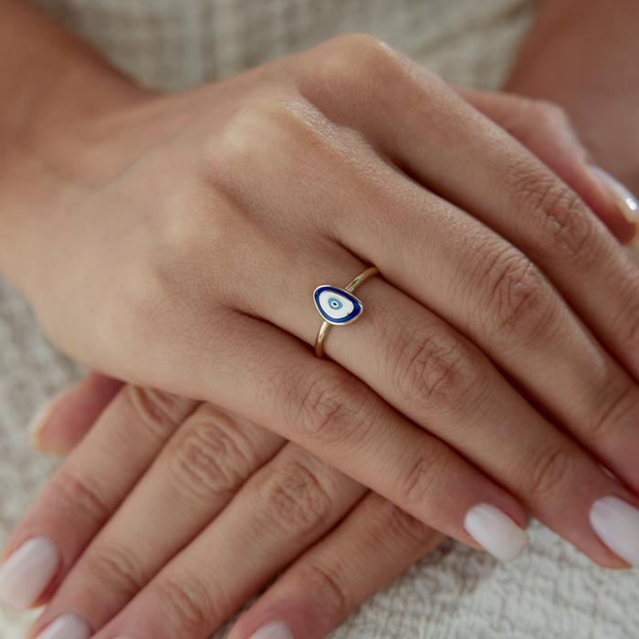Mavi Mineli Eye Yüzük - 3