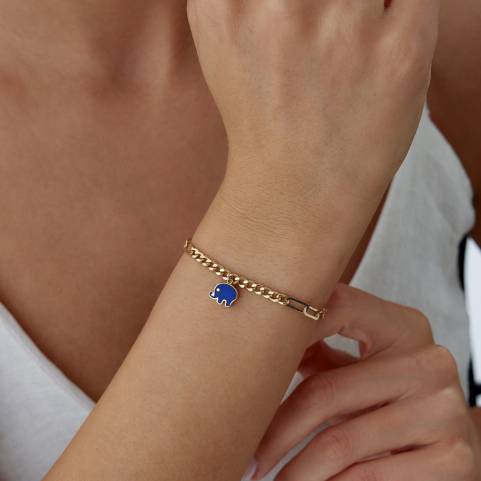 Mavi Mineli Fil Bileklik - Mazi