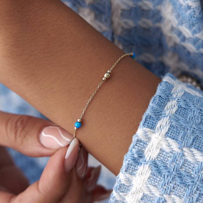 Mavi Opal Taşlı Bileklik - 1