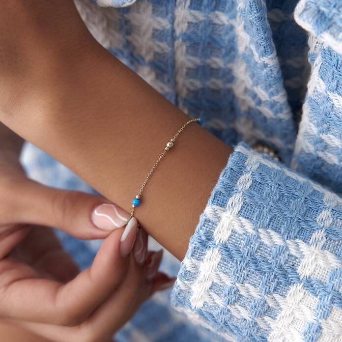 Mavi Opal Taşlı Bileklik - 2