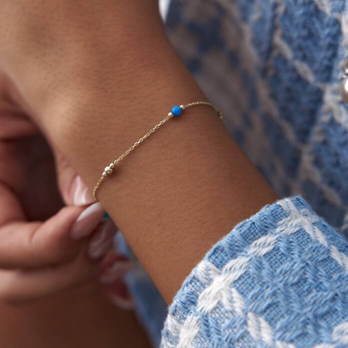 Mavi Opal Taşlı Bileklik - 4