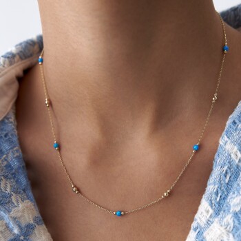 Mavi Opal Toplu Kolye - Alen