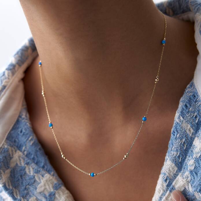 Mavi Opal Toplu Kolye - 2