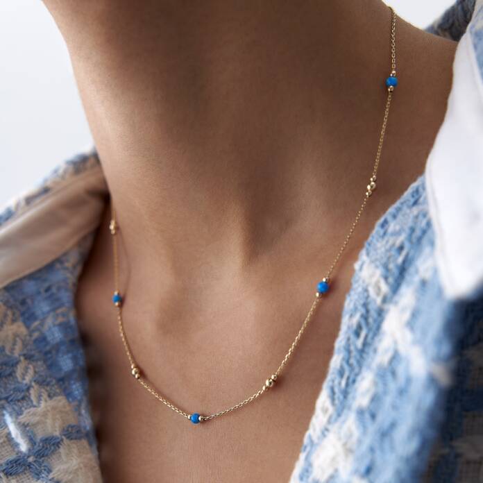 Mavi Opal Toplu Kolye - 3