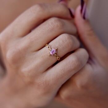 Mavi Oval Vintage Yüzük - Cemart (1)