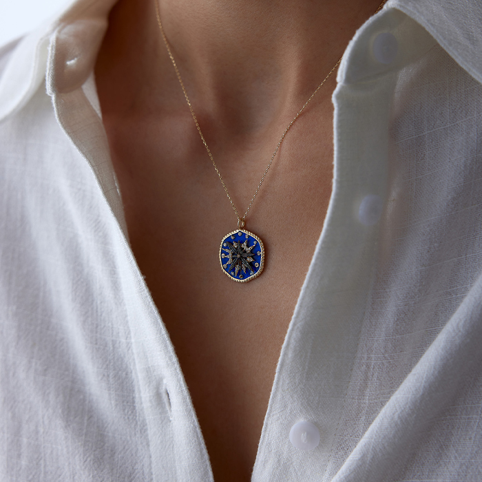 Mavi Pusula Kolye - Alen (1)